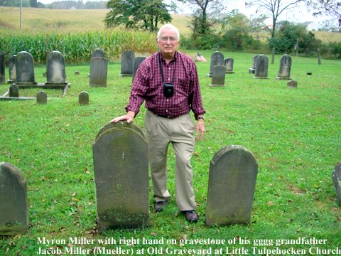 Myron at gravesite of Jacob Miller (1697 - 1772) (1)